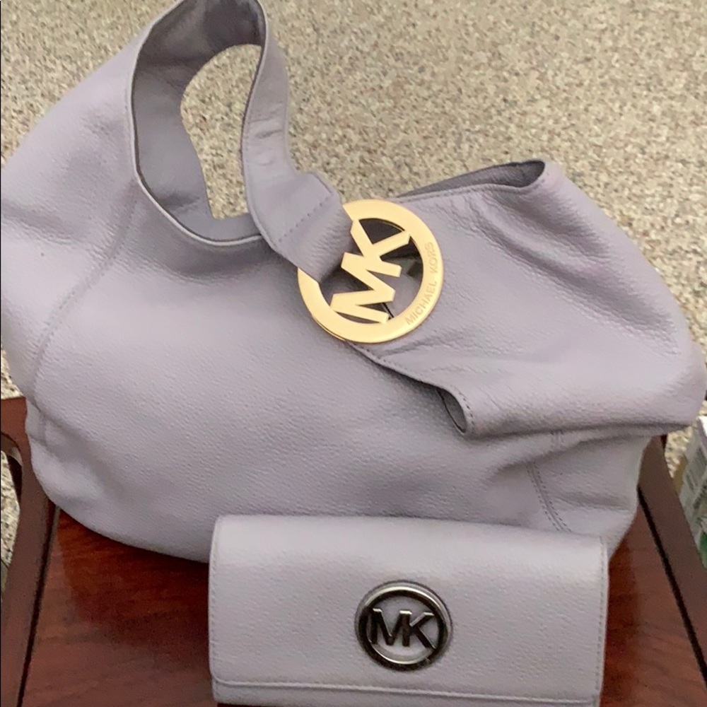 Lavender Michael Khors Purse and Wallet.